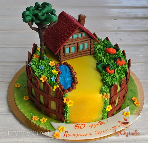 Торт для мужа с домиком торты на заказ Mycitycake