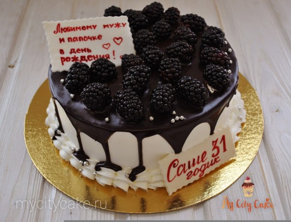 Торт со свежей ежевикой торты на заказ Mycitycake