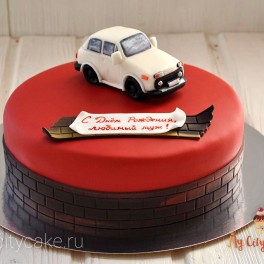 Торт  с машиной для мужа на заказ в Красноярске