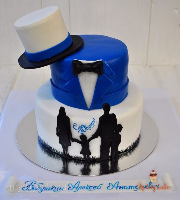 Двухъярусный торт мужу на юбилей торты на заказ Mycitycake