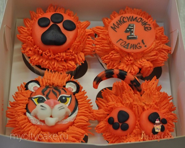 Капкейки тигрята торты на заказ Mycitycake