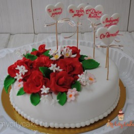Торт с розами 1 на заказ в Красноярске