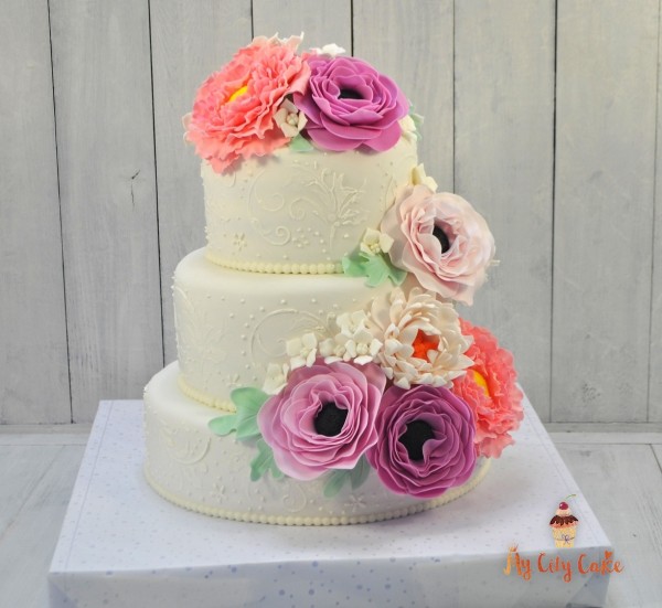 Свадебный торт с узорами торты на заказ Mycitycake