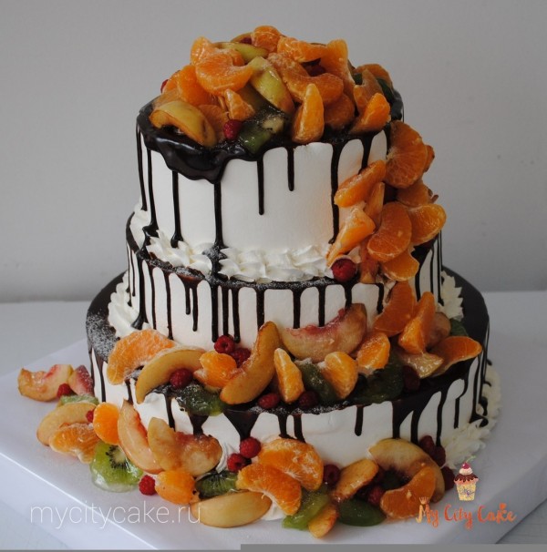 Торт с мандаринами торты на заказ Mycitycake
