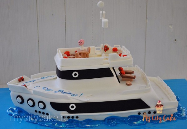 Торт яхта торты на заказ Mycitycake