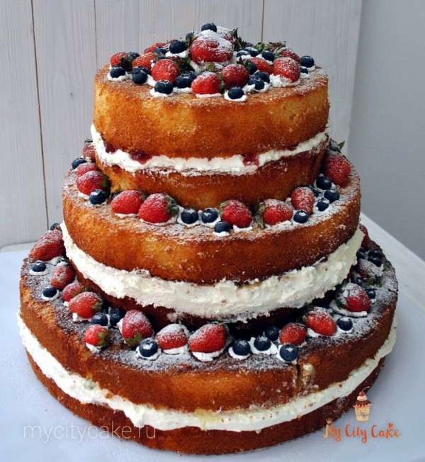 Открытый торт с ягодами торты на заказ Mycitycake