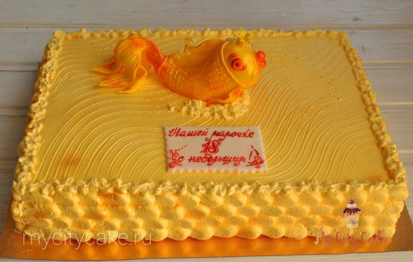Торт золотая рыбка торты на заказ Mycitycake