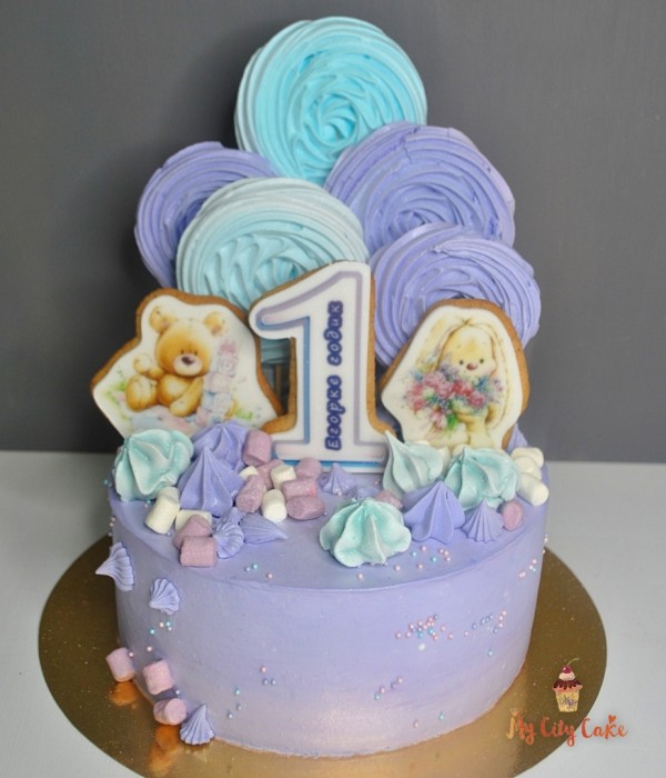 Нежный торт на 1 год торты на заказ Mycitycake