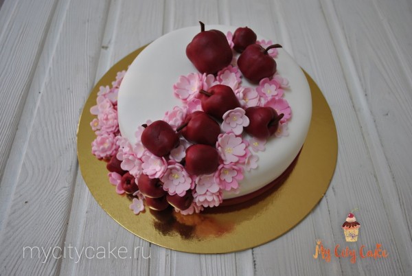 Свадебный торт с яблоками торты на заказ Mycitycake