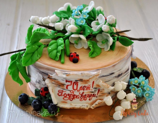Торт на юбилей 70 лет торты на заказ Mycitycake