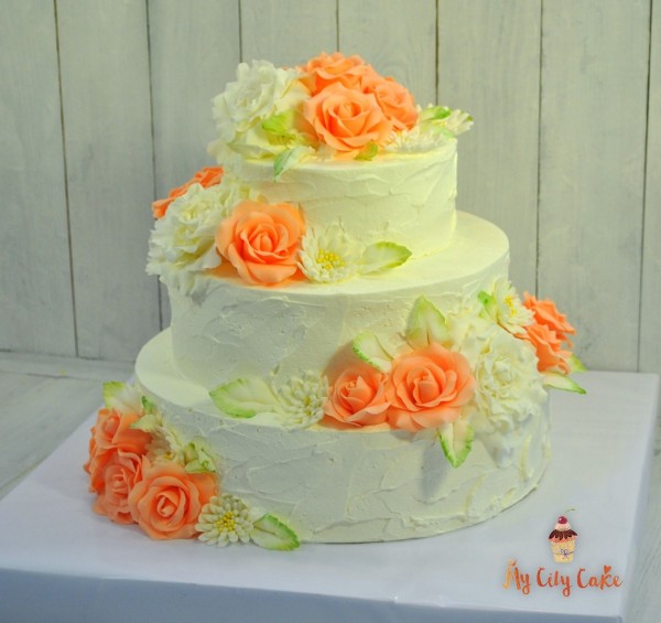 Торт на свадьбу с розами торты на заказ Mycitycake