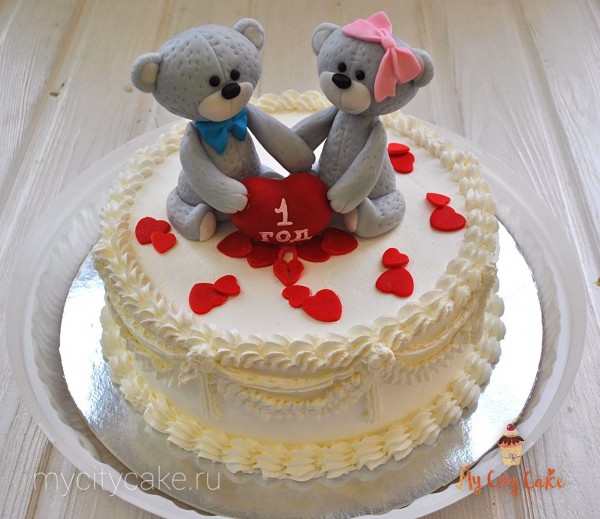 Торт на годовщину с мишками торты на заказ Mycitycake
