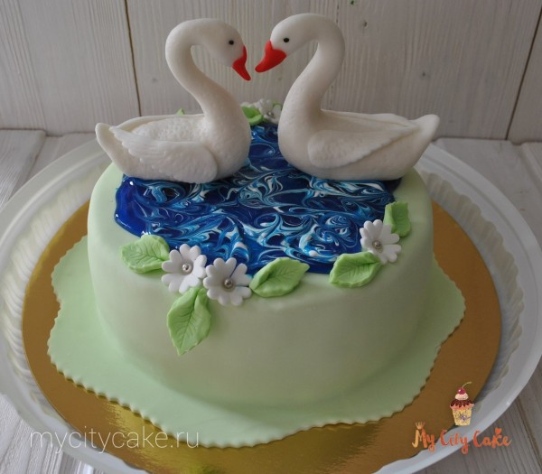 Торт с лебедями торты на заказ Mycitycake